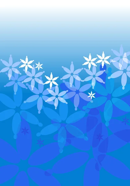 Fondo Azul Claro Con Flores Círculos Formas Ideales Para Fondo — Archivo Imágenes Vectoriales