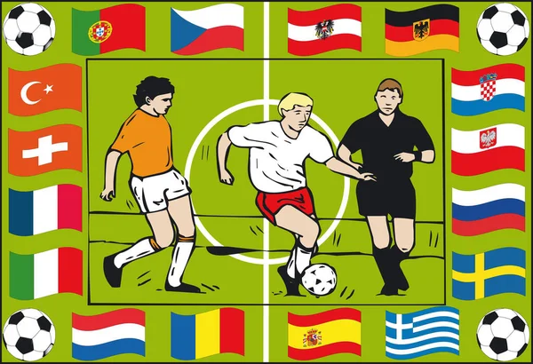 Campeonato Europeo Fútbol 2008 Ilustración Vector — Archivo Imágenes Vectoriales