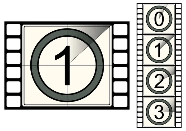 Filmstreifen Countdown Vektor — Stockvektor