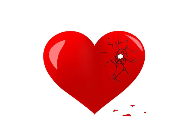 Διανυσματική Απεικόνιση Της Ραγισμένης Καρδιάς — Διανυσματικό Αρχείο