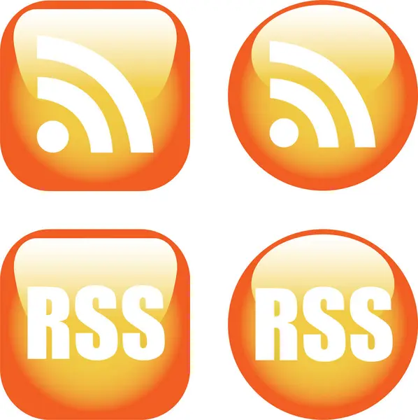 Rssボタンのカラフルなセット — ストックベクタ