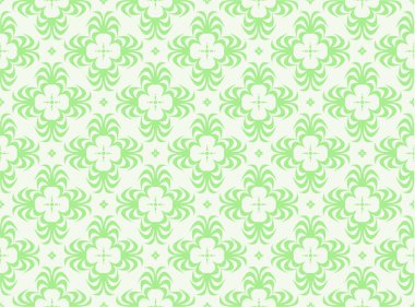 Tekrarlayan desenli vektör yeşil duvar kağıdı