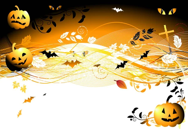 Halloween Nacht Hintergrundbild Farbige Illustration — Stockvektor
