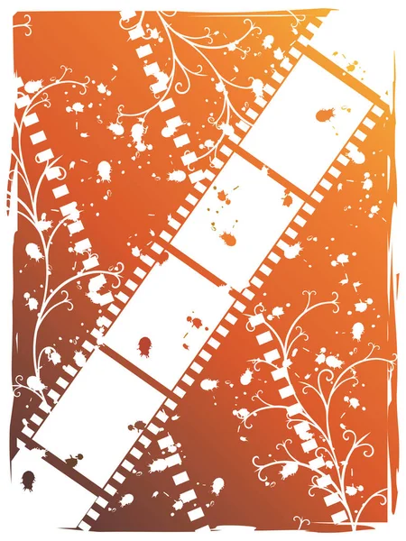 茶色の背景にテープや植物とベクトルグランジパターン — ストックベクタ