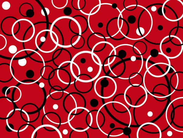 Red Cristmans Circles Černobílý Vánoční Design Červeném Pozadí — Stockový vektor
