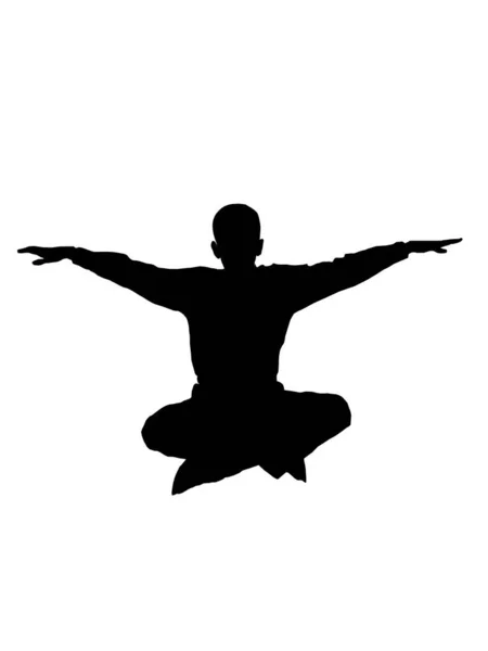 Meditierender Mann Auf Isoliertem Hintergrund — Stockvektor