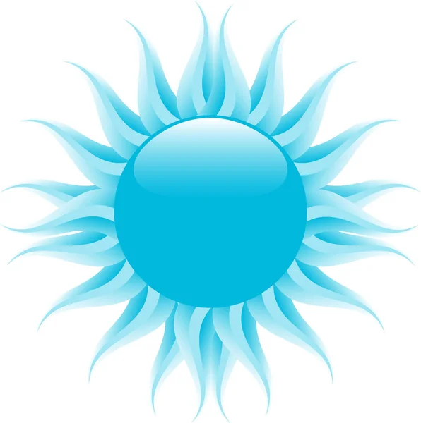 Ilustração Vetorial Sol Azul Brilhante Com Gradiente Raios Azuis —  Vetores de Stock