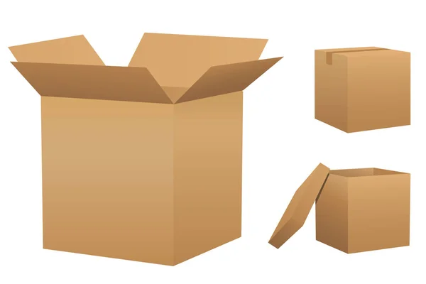 Cardboard Boxes Grouped Easy Editing Please Check Portfolio More Packaging — Stock Vector