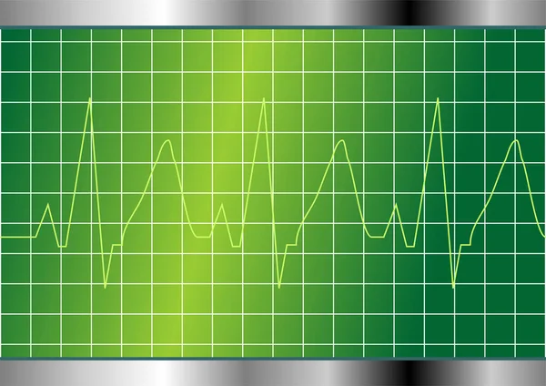 Test Cardiologico Monitor Elettrocardiografico Con Battito Cardiaco — Vettoriale Stock