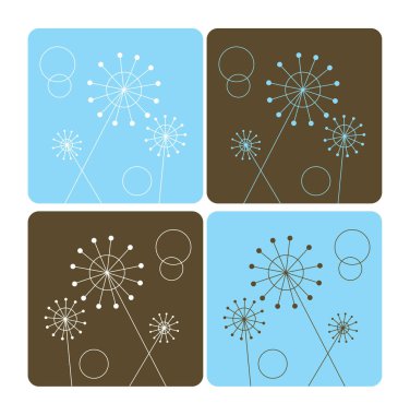 Şekil verilmiş karahindibalar. Davetiyeler, düğünler, kutlamalar için kullanılır.