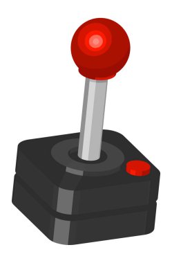 Klasik bir oyun oyuncusunun joystick resmi - renk çizimi