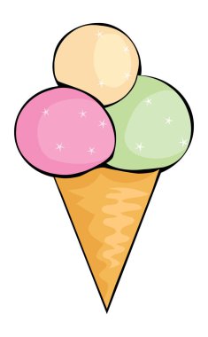 Renkli dondurma resmi - Renkli çizim