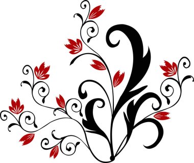 Çiçek - vektör resmi - renk çizimi