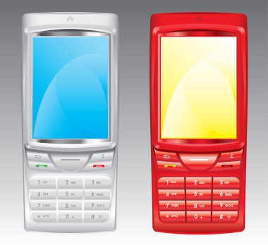 Modern cep telefonu. resim - renk çizimi