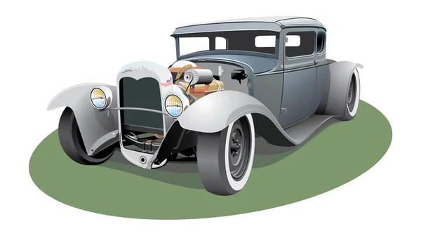 Ların Klasik Amerikan Nostaljik Arabasının Bir Örneği — Stok Vektör