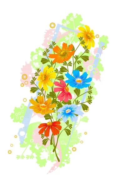 Kwiaty Tło Obraz Kolor Ilustracja — Wektor stockowy