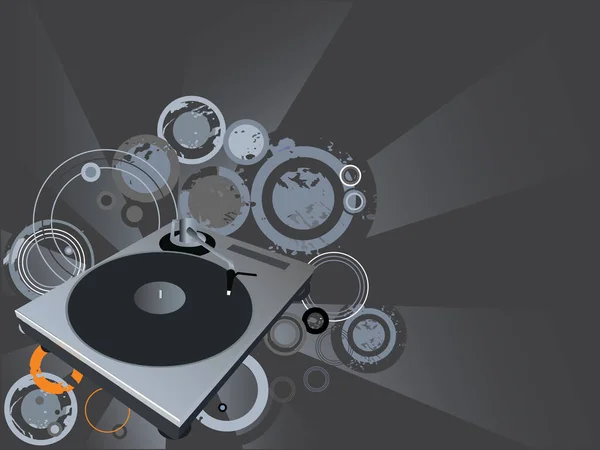 Vecteur Rétro Avec Fond Grunge Table Tournante Mix Concept Fête — Image vectorielle