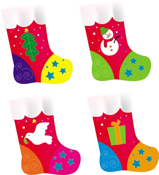 Noel Çorabı Için Vektör Illüstrasyonu Noel Için Hediye Ögesi — Stok Vektör