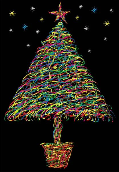 クリスマスツリーのイラスト — ストックベクタ