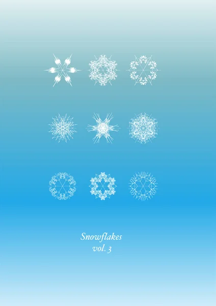 Snowflakes Icon Set Image Color Illustration — Stock Vector