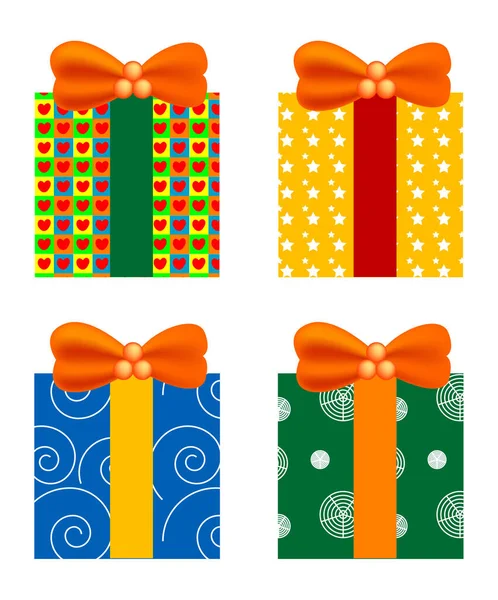 Vector Illustration Gift Present Box Wrapping — Stock Vector