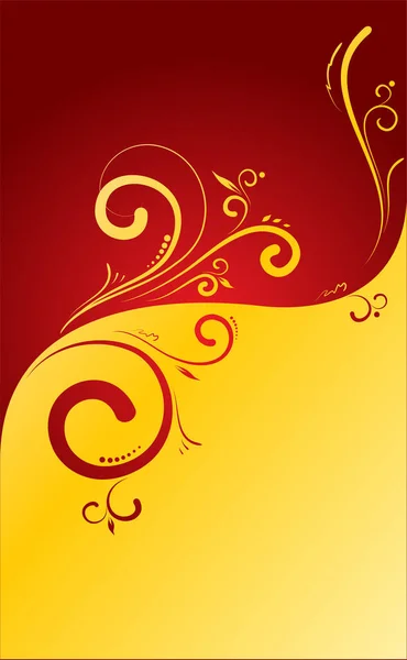 Vektor Illustration Von Eleganten Goldenen Und Roten Floralen Hintergrund — Stockvektor