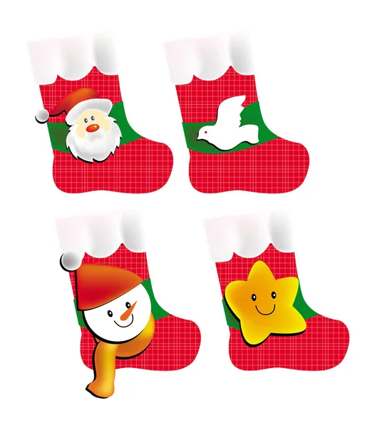 Vector Illustration Christmas Socking Gift Item Christmas — Stock Vector