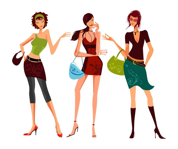 Рисунок девушки моды