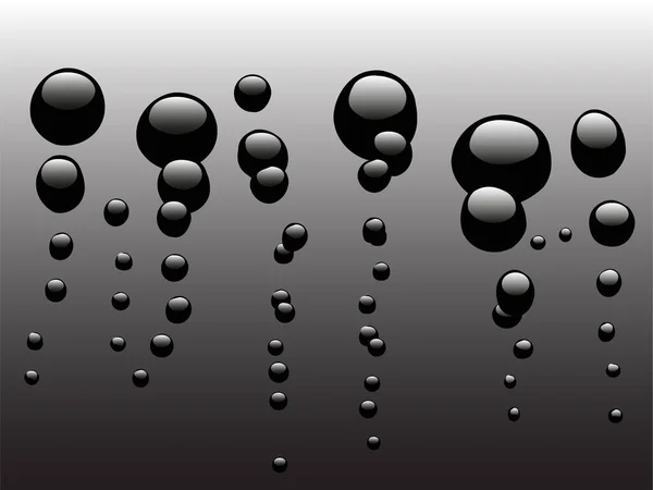 Svarta Bubblor Stiger Mörk Bakgrund Idealisk Bakgrund Eller Bakgrund — Stock vektor