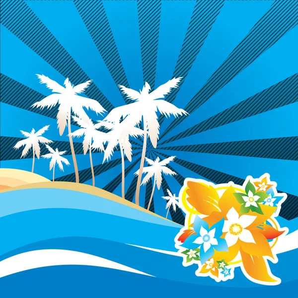Image Hawaii Style Illustration Couleur — Image vectorielle