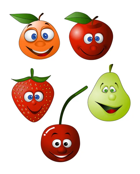 Śmieszne Owoce Ilustracja Obraz Kolorowa Ilustracja — Wektor stockowy
