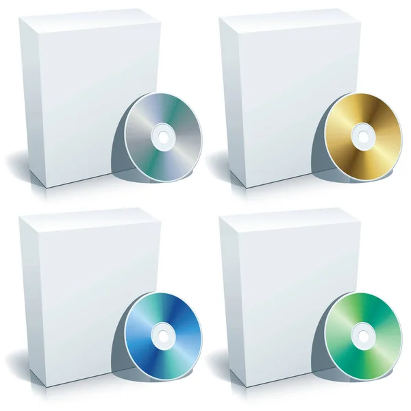 Caja Blanco Con Dvd Vector — Vector de stock