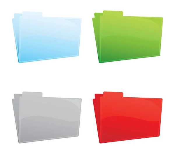 文件夹图标 彩色插图 — 图库矢量图片