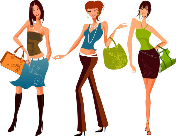 Рисунок девушки моды