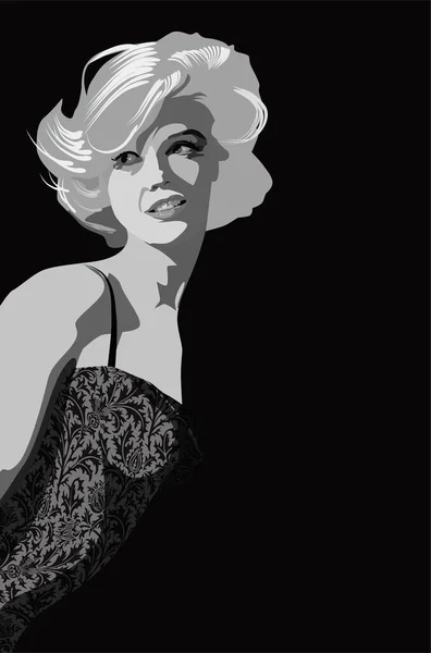 Blond Marilyn Monroe Liknande Vektor — Stock vektor
