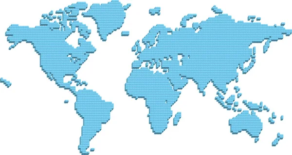 Карта Мира Состоящая Столбов Нижний Слой Векторном Файле Плоские Квадраты — стоковый вектор