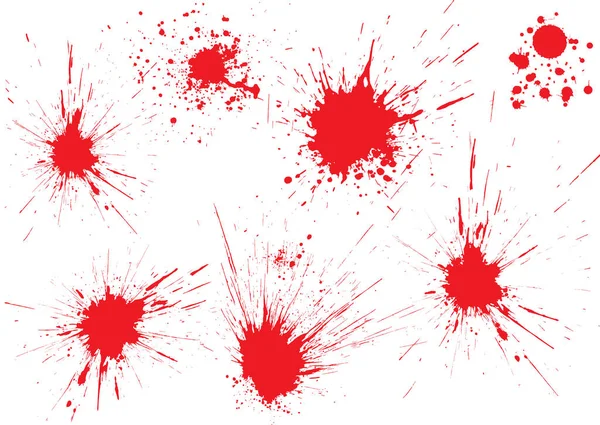 Beyaz Yüzeyde Kırmızı Kan Damlaları Silahla Vurulmuş — Stok Vektör
