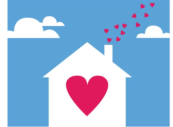 Eenvoudige Vorm Van Het Huis Met Liefde Een Huis — Stockvector