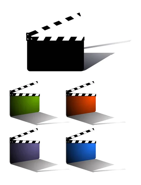 Vectorillustratie Voor Een Set Clapper Pictogrammen — Stockvector