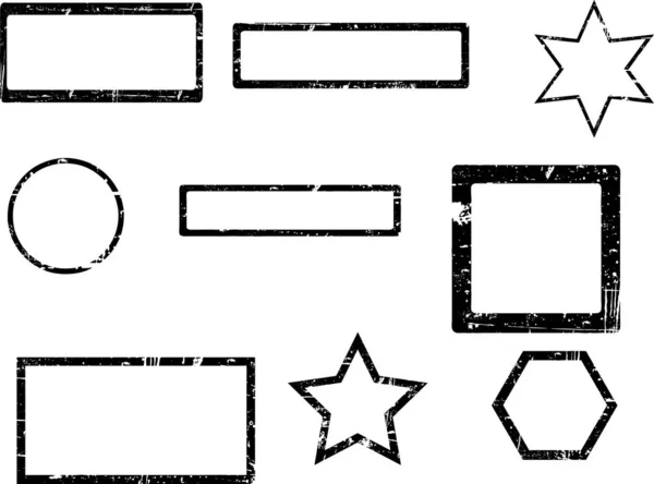 Grunge Stamp Outlines Transparante Vectoren Kan Worden Overlapt Andere Grafische — Stockvector