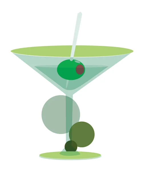 Cocktail Mit Einem Olivgrünen Kreis — Stockvektor