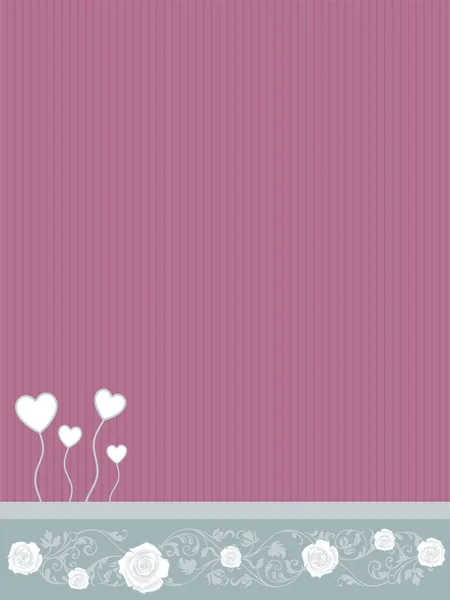 Carte Saint Valentin Avec Roses Coeurs — Image vectorielle