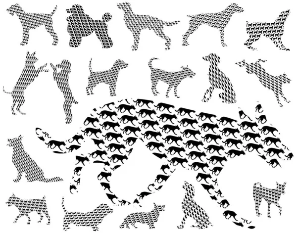 Набір Векторних Собак Власних Силуетів — стоковий вектор