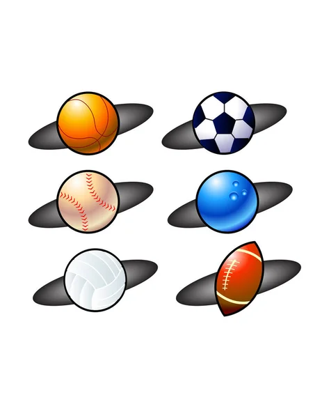 Vector Illustratie Voor Een Verscheidenheid Van Ballen Pictogram — Stockvector