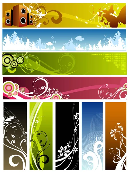 Imagen Elementos Diseño Floral Ilustración Color — Vector de stock