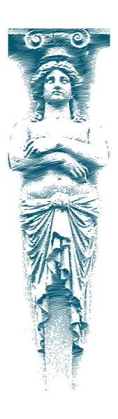 Statua Femminile Stile Grunge Illustrazione Vettoriale — Vettoriale Stock