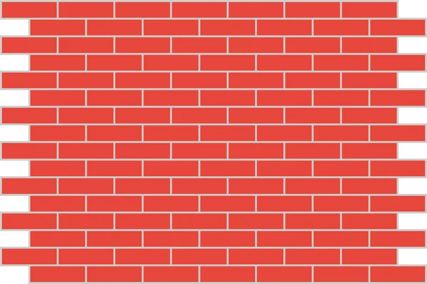 Wall Red Brick Background Vector Illustration — Stock Vector