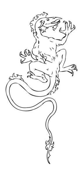 Eine Illustration Eines Drachen — Stockvektor
