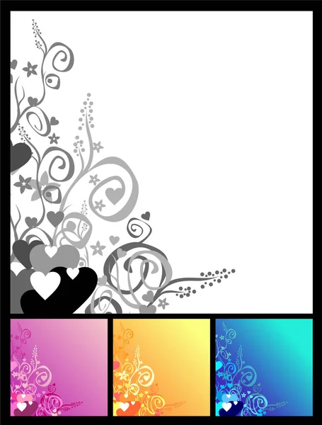 Love Flowers Scrolls Background Vector You Easily Can Change Colour — Stock Vector
