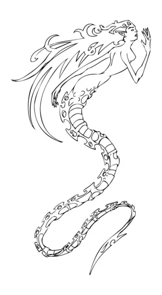 Eine Illustration Einer Meerjungfrau Typ Frau Ding — Stockvektor